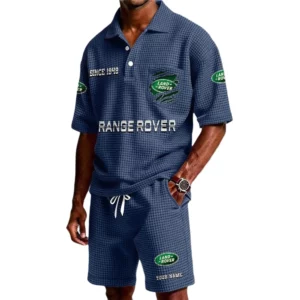 Land Rover Men's Waffle Knit Polo Shorts Set Customize Name