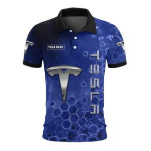 Tesla Polo Shirt Personalize Name
