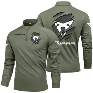 CUPRA Car Men's Stand Collar Quarter Zip Long Sleeve Shirt Customize Name