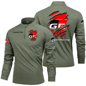Toyota Gazoo Racing Men's Stand Collar Quarter Zip Long Sleeve Shirt Customize Name