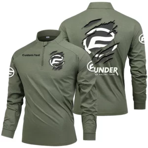 CFMOTO Thunder Racing Team Men's Stand Collar Quarter Zip Long Sleeve Shirt Customize Name