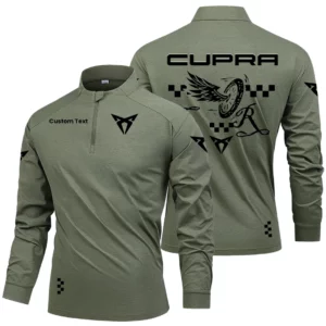 CUPRA Car Men's Stand Collar Quarter Zip Long Sleeve Shirt Personalize Name