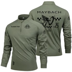 Mercedes Maybach Men's Stand Collar Quarter Zip Long Sleeve Shirt Personalize Name