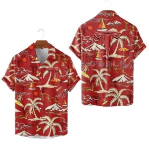 Tesla Hawaiian Shirt 2026 Limited Premium Crinkle Textured