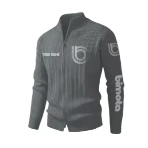 Bimota Men's Two Way Zip Knit Cardigan Sweater Stand Collar