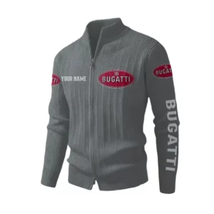 Bugatti Men's Two Way Zip Knit Cardigan Sweater Stand Collar