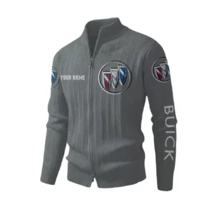 Buick Men's Two Way Zip Knit Cardigan Sweater Stand Collar