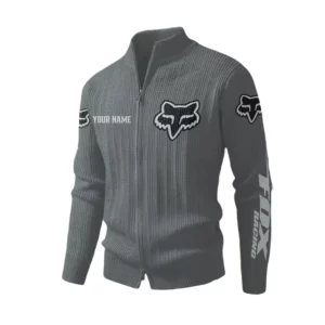 Fox Racing Men's Two Way Zip Knit Cardigan Sweater Stand Collar