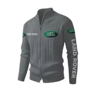 Land Rover Men's Two Way Zip Knit Cardigan Sweater Stand Collar