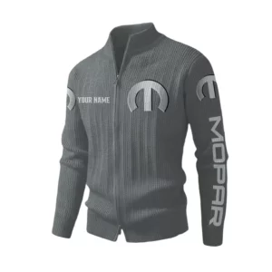 Mopar Men's Two Way Zip Knit Cardigan Sweater Stand Collar