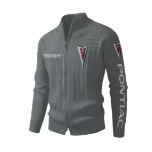 Pontiac Men's Two Way Zip Knit Cardigan Sweater Stand Collar