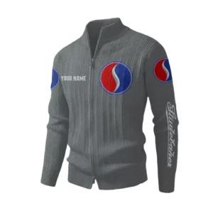Studebaker Men's Two Way Zip Knit Cardigan Sweater Stand Collar