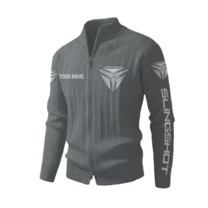 Polaris Slingshot Men's Two Way Zip Knit Cardigan Sweater Stand Collar