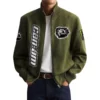 Can Am BRP Men's Suede Bomber Jackets Stand Collar Long Sleeve Dressy Pockets