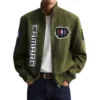 Camaro Men's Suede Bomber Jackets Stand Collar Long Sleeve Dressy Pockets
