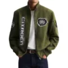 Citroen Men's Suede Bomber Jackets Stand Collar Long Sleeve Dressy Pockets