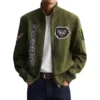 Corvette Men's Suede Bomber Jackets Stand Collar Long Sleeve Dressy Pockets