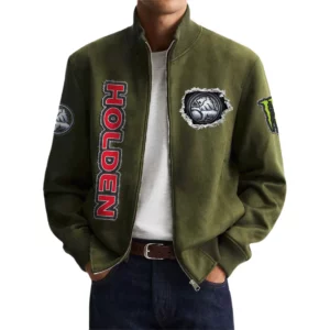Holden Men's Suede Bomber Jackets Stand Collar Long Sleeve Dressy Pockets