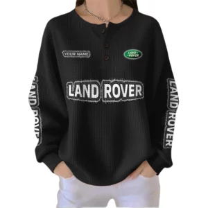 Land Rover Women’s Waffle Knit Button V-Neck Sweater Customize Name
